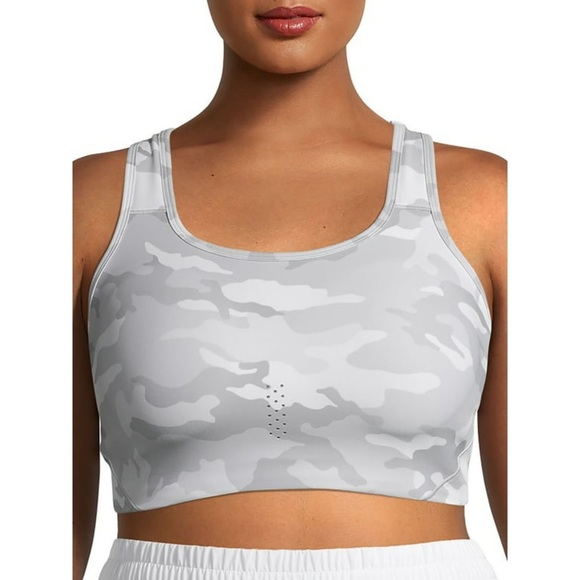 Avia Other - Avia Ventilated Sports Bra large 12-14Gray White Camo Racerback High Support